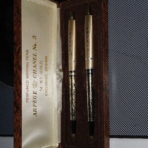 14Kt gold Arpege & Chanel No.5 Perfumed Writing pens